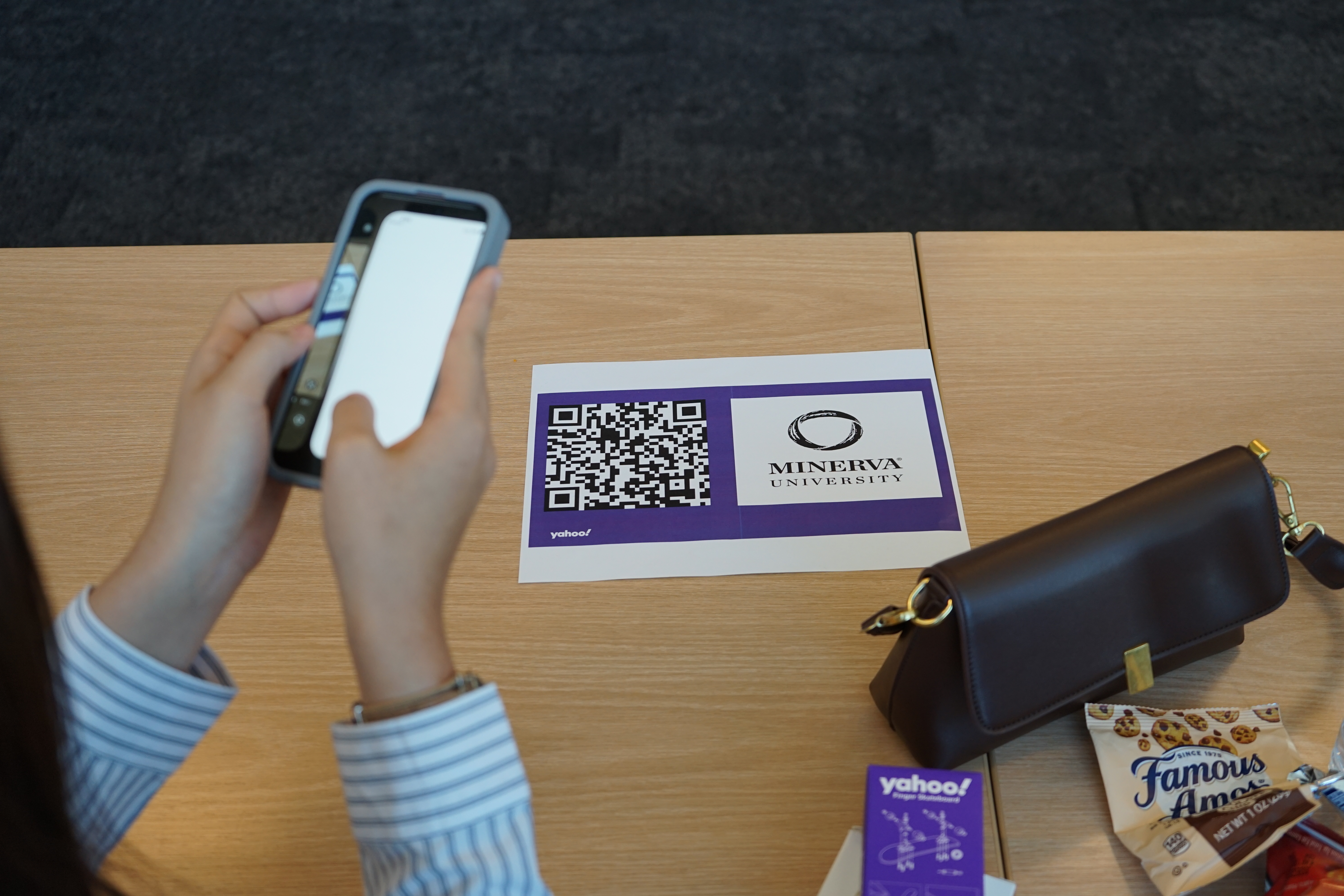 Students networking at employer event